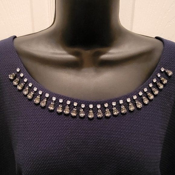 Motherhood Plus Maternity Navy Blue Top with Rhinestones - Picture 2 of 6